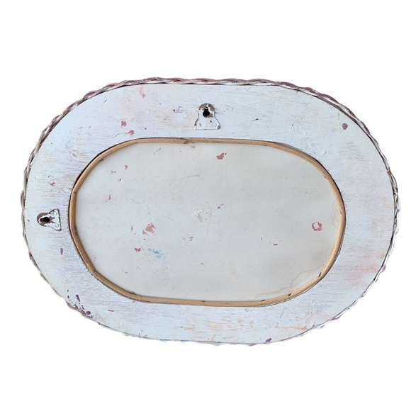 Vintage Cottagecore Wicker Rattan Oval Wall Hanging Mirror - Picture 5 of 12